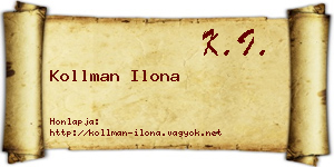 Kollman Ilona névjegykártya